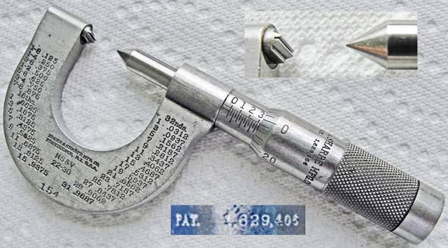 Brown & Sharpe 22-30 tpi thread micrometer